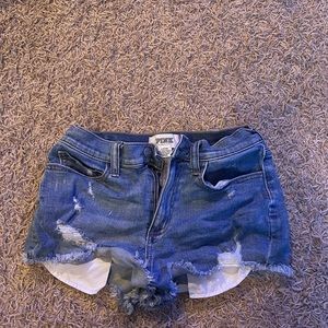 Pink jean shorts